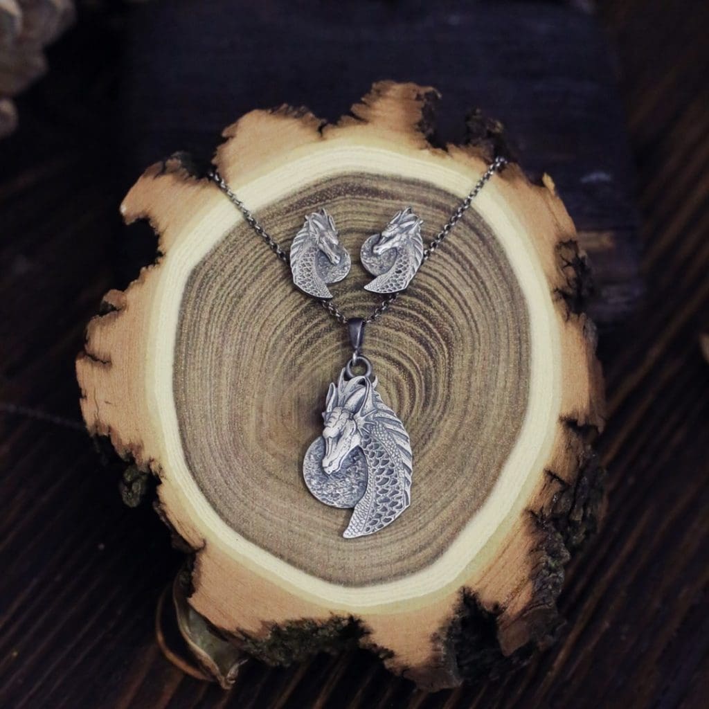 biżuteria srebrna smok dragon jewelry pendant