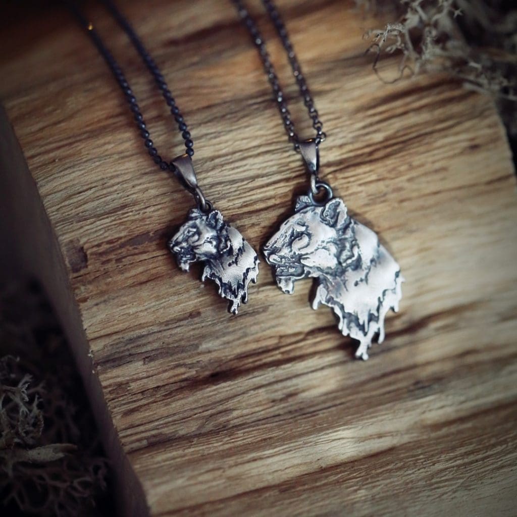 sterling silver tiger pendant srebrny wisior tygrys duchowy przewodnik